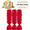 TENGSHUO FLY Ombre Braiding Hair Extensions for Women 3 Packs/24 Inch Braiding Hair Fiber Crochet Hair for Box Braids Senegal Twist Hair Extensions(24" (Pack of 3),red)