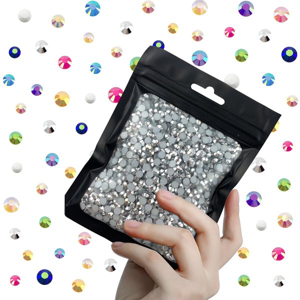 CLRDIVA 3000pcs 5mm Silver Flatback Resin Rhinestones Bulk Jelly Gems Flat Back Crystals Non Hotfix Wholesale Stones Diamonds for Crafts Tumblers Face Eye Makeup Nails Bling DIY Decoration