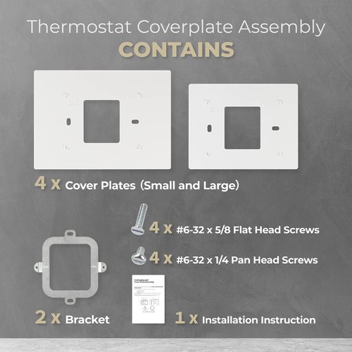 ANTOBLE Thermostat Wall Plate Backplate THP2400A1027W White Coverplate Assembly Compatible with Honeywell Thermostat (2 Pack)