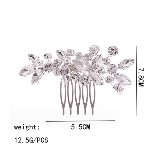 Crystal Bride Wedding Hair Comb - 1Pcs Rhinestone Hair Accessories Shiny Rhinestones Bridal Hair Side Combs Bridal Hair Piece for Women Girls Bride