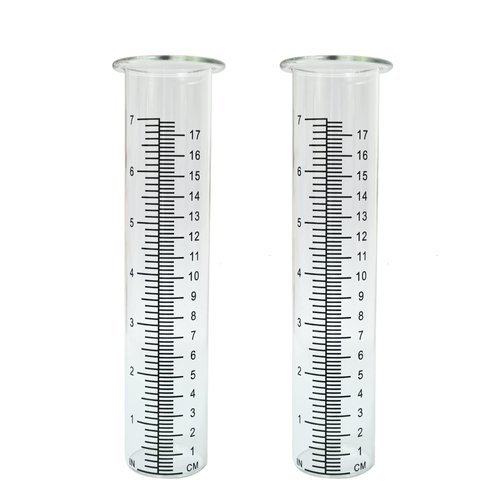 Lueudu 7" Plastic Rain Gauge Replacement Tube, 8.25 x 2.25 x 1.75 inches Cold Resistance Crack Resistance for Outdoor Garden Yard Home, 2PCS