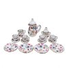 15 Pack Miniature Ceramic Doll Tea Set Dollhouse Tea Cup Set Decoration Accessories for Scale 1:12 Dollhouse Craft (Flowers)