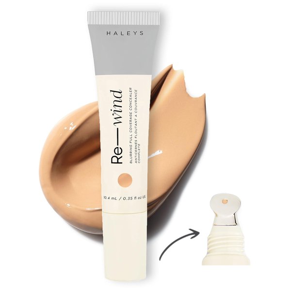 HALEYS Re-wind Blurring Full Coverage Concealer, Cream, Medium Dark - Neutral, 1 oz
