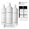 MOIIKKO 32oz Refillable Shampoo and Conditioner Dispenser Bottles - Set of 3 Empty Shampoo Conditioner Body Wash Dispenser with 8 Waterproof Labels