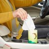 8 Pack Round Tissue Boxes for Car Cup Holder, Travel Size Refill Cylinder, 4 Moon and Landscape Gold Foil Designs (50 Tissues Per Container)