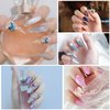 1000 PCS French Coffin Ballerina Nail Tips Acrylic Artificial Half False Flake Nail Tips 10 sizes with Clear Plastic Cases for Nail Salon Nail Shop DIY Nail Art (Clear+Natural)