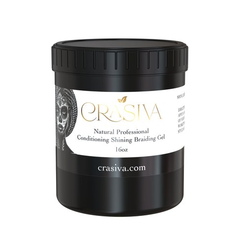 Crasiva Natural Hair Gel, Professional Protien-Rich Megahold Conditioning & Shining Jam, 16 oz, Clear