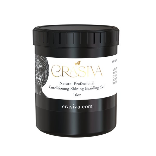 Crasiva Natural Hair Gel, Professional Protien-Rich Megahold Conditioning & Shining Jam, 16 oz, Clear