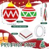 WinnerWhy 24 Sets Christmas Crafts Kit Christmas Balls Tissue Paper Sing Craft Red Green and White Christmas Balls Hanging Ornament for Christmas Tree Decors Home Xmas Party Activities Gifts
