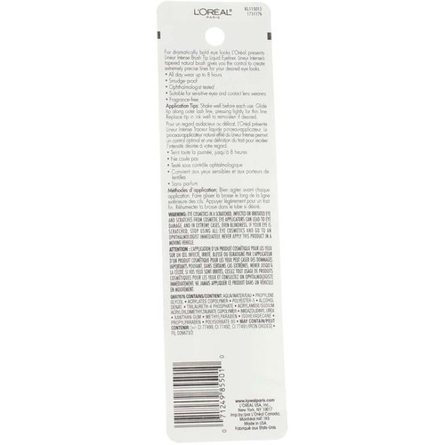 L'Oreal Paris Lineur Intense Brush Tip Liquid Eyeliner, 710 Black (Pack of 2)