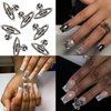 60Pcs Planet Nail Charms Cross Nail Charms for Acrylic Nails Gold and Silver 3D Y2K Kawaii Nail Jewelry DIY Nail Art Decoration Supplies Mental Nail Gems for Women and Girls, Silver and Gold