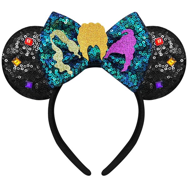 Bolonar Sequin Halloween Headbands with Mouse Ears for Girls and Women
