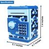 HUSAN Piggy Banks for Kids, Electronic Password Code Money Banks ATM Banks Box Coin Bank for Children Boys and Girls (Camouflage Blue)