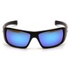 Pyramex Safety-SB5665D Goliath Safety Eyewear, Black Frame, Ice Blue Mirror Lens