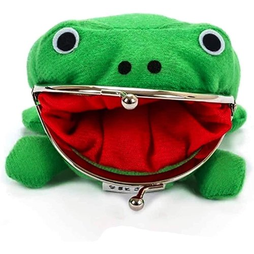 Bestmaple Frog Wallet Anime Cartoon Wallet Coin Purse Manga Flannel Wallet Cute Funny Plush Toy (2 Pack Anime Frog)