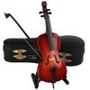 Dselvgvu Wooden Miniature Cello with Stand,Bow and Case Mini Musical Instrument Miniature Dollhouse Model Home Decoration (5.51"x1.97"x0.63")
