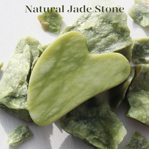 BAIMEI Gua Sha Facial Tool for Self Care, Manual Massage Sticks for Face and Body Treatment, Massager for Relieve Tensions and Reduce Redness, Skin Care Gift for Men Women - Xiuyan Jade