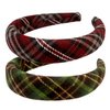 VIVIAN & VINCENT 2 Pack of Womens Fall Scottish Tartan Headbands Headwraps Hair Band Christmas Gifts for Her Burduny Red and Green Plaid