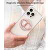Dremmiwin for Magsafe Phone Grip Double Magnetic Ring Holder, Transparent 360 Degree Rotation Cell Phone Ring Holder Magnetic Finger Kickstand for iPhone 16 15 14 13 12 Pro Max Plus
