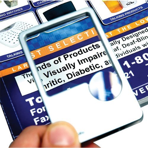 UltraOptix Lighted LED Wallet Magnifying Lens 2x With 6x Insert