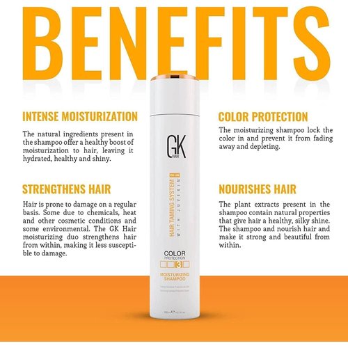 GK HAIR Global Keratin Shampoo Travel Set Duo (Moisturizing Shampoo 300ml with Serum 50ml)