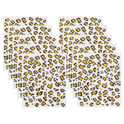 OLYCRAFT 10 Sheets Temporary Leopard Tattoo Stickers 5x6 Inch Cheetah Leopard Print Tattoo Stickers Leopard Face Stickers Removable Stickers for Women Art Party Decor Halloween Costume Black & Gold