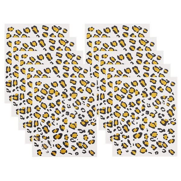 OLYCRAFT 10 Sheets Temporary Leopard Tattoo Stickers 5x6 Inch Cheetah Leopard Print Tattoo Stickers Leopard Face Stickers Removable Stickers for Women Art Party Decor Halloween Costume Black & Gold