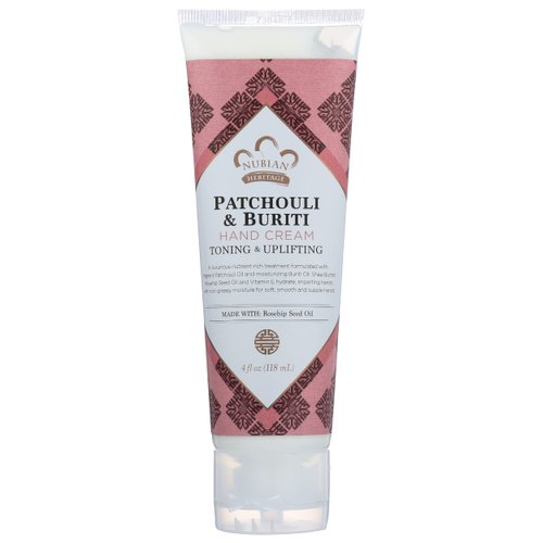 Nubian Heritage Patchouli & Buriti Hand Cream, Toning & Uplifting, 4 Oz (Pack of 3)