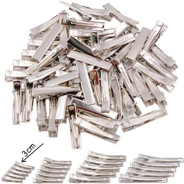 CÉLLOT 50 pcs Lot Alligator Hair Clip Single Prong Pinch Clips Metal Alligator Clips Hair Pin Hairbow Accessory (3CM-1.2inches)