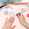 110 Pcs Silver Nail Charms and Gems - Complete Art Set with Cross, Planet, Piercing Ring & Silver Star Nail Charms Designs with Rhinestones - Easy-to-Apply, Sturdy Acrylic for Stylish Manicures