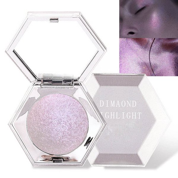 evpct Pink Mermaid Holographic Glitter Diamond Highlighter Makeup Palette for face iluminadores de maquillaje Blush Bronzer and Face Highlighters Makeup & luminizers Palette Iridescent Eyeshadow 02