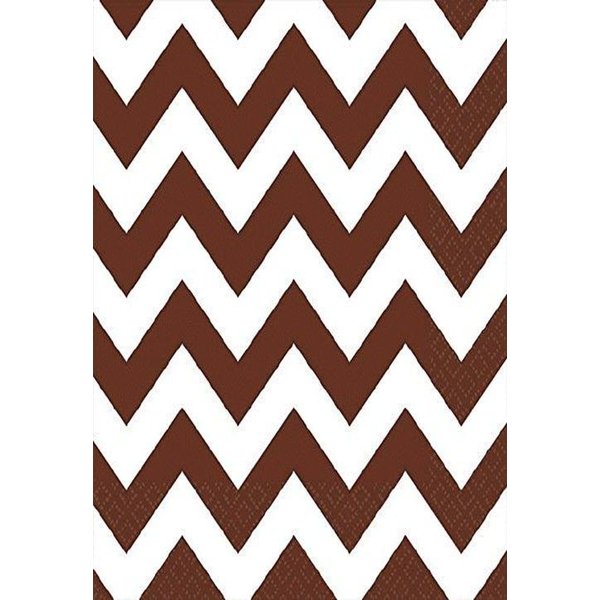 Chocolate Brown Chevron Luncheon Napkins | 16 Ct. | 6" x 6"