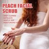 Peach flavored face and neck scrub, gentle exfoliation, deep cleansing of pores, dirt and oil, leaving skin refreshed and non-greasy, daily care cream for men and women 1.76oz