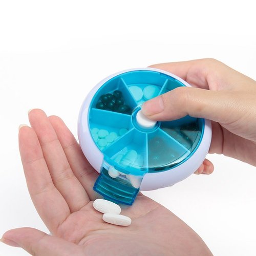 MXY Pill Box Reverse 7 Days Pill Dispenser Weekly Medicine Case Travel Drug Case Vitamin Holder