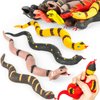 Niskaqsn 5PCS Realistic Rubber Snake,Soft and Stretchy Snake Toys for Kids,Fidget Toys for Adults,Squeeze Toys,Stretch Toys,Fake Snake Toys, Decoration Party Favors Prank Props Toys