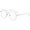 Kursan Blue Light Blocking Glasses for Women Men Stylish Round Metal Frame Clear Lens Eyeglasses (Silver)