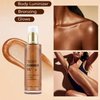 Shimmer Body Oil Waterproof Body Luminizer Bronze, Face Brighten Moisturizing Long Lasting Liquid Illuminator Highlighter, Shimmer Body Glitter Oil Summer Makeup Glow