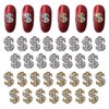 WOKOTO 30pcs Gold And Silver Dollor Sign Nail Charms For Acrylic Nails Us Dolor Nail Charms And Rhinestones 3D Nail Charms For Women Nails Jewelry Making Money Sign Nail Dollor Charms For Nail Art