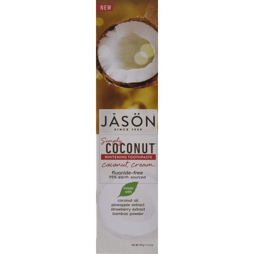 Jason Simply Coconut Whitening Toothpaste, Coconut Cream, 4.2 Ounce