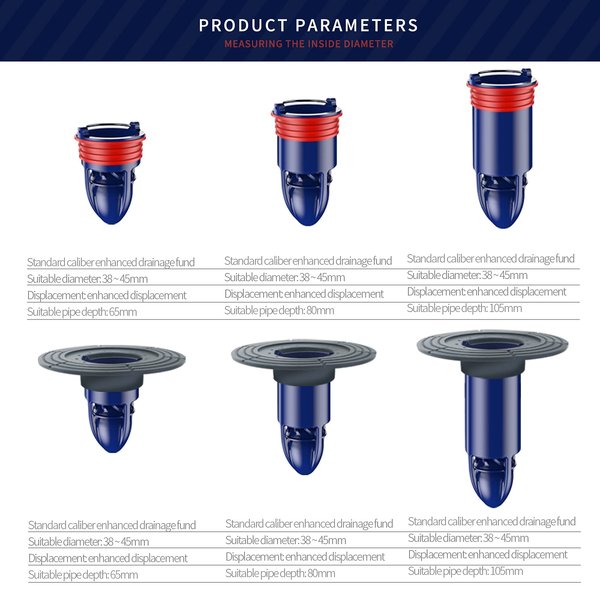 Shower Drain Floor Drain Backflow Preventer Magnetic Levitation One-Way Drain Valve Fast Drainage Shower plug Insert Drain Plug Fit for Tube Depth 2.56-4.13in (Caliber（2-3.9in）,Depth 3,15in)