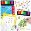 7 Color Fingerprint Coloring Book for Kids,Washable Finger Paint Set,Children's Finger Drawing Toys with Finger Cots and Painting Templates for Painting DIY Crafts,Gifts