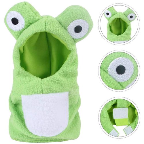 Bird Costume Bird Diaper Flight Suit Frog Shape Hoodie Bird Clothes Cosplay Photo Prop for Parrots African Greys Parakeet Cockatiel Sun Conure, Bird Hoodie Small Animals Apparel (S)