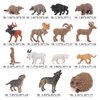 Wildlife Animal Model Playsets 15 PCS North American Animal Green Wolf Hedgehog Figures Figurine Family Party Favors Supplies Cake Toppers Set Toys for 5 6 7 8 Years Old Boys Girls Kids