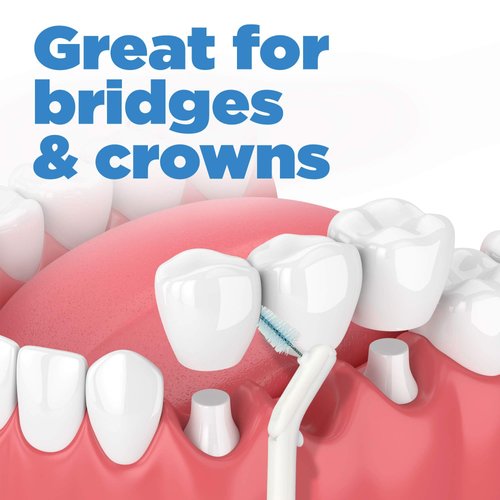 GUM Proxabrush Permanent Handle Refills - Compatible with Go-Betweens Interdental Brushes - Floss Picks for Teeth, Braces, and Implants