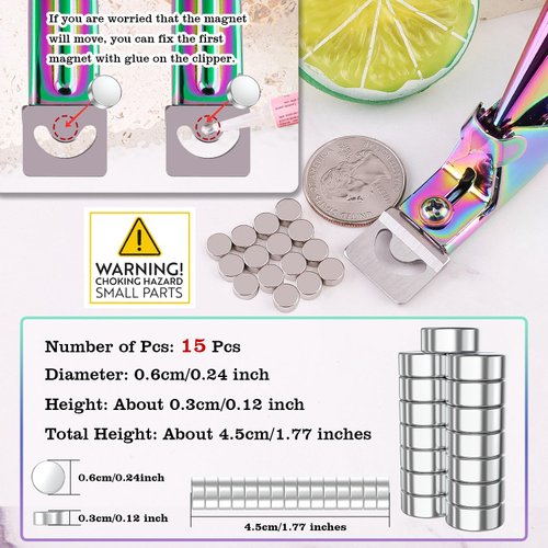 Chameleon Premium Adjustable Nail Clippers with Magnets Sizers for Acrylic Nails, Stainless Steel Nail Cutter Trimmer for Artificial Fake False Tips Manicure Sharp Blade Clip Tool for Salon Beauty