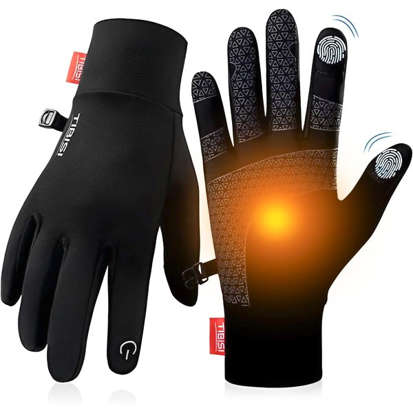 Tmani Winter Gloves Women Men, Warm Thermal Running Touchscreen Men Lightweight Walking Anti-Slip for Skiing