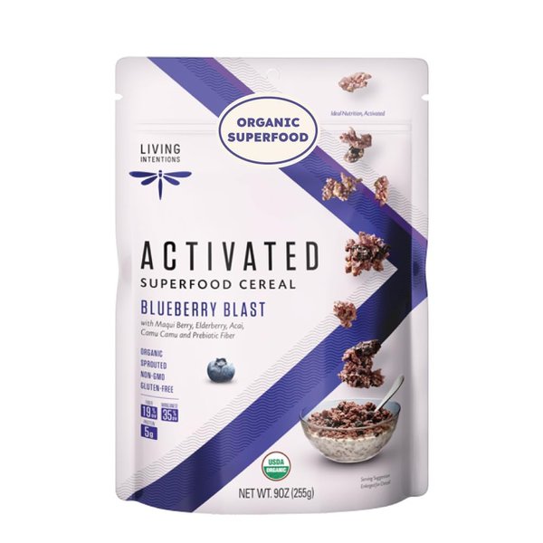 Living Intentions Organic Superfood Cereal – Blueberry Blast – NonGMO – Gluten Free – Vegan Paleo – Kosher – 9 Ounce Unit