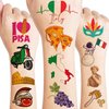 Italy Temporary Tattoos Sticker for Kids Birthday Party Supplies Decorations Party Favors Tattoo Italian Flag Inspiring Italy Travel UEFA Euro Themed Cute Kids Boy Gifts Ideal School Prizes Rewards