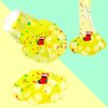 3 Pack Jelly Cube Crunchy Slime Kit, with Yellow, Red,Green Clear Crunchy Slime, Super Soft Sludge Toy,Cute Charms, Party Favors Slime for Girls and Boys