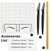 Guapa 50pcs/Pack Eyebrow Ruler Sticker and Waterproof Eyebrow Pencil Set - Professional Microblading and Brow Shaping Tools for Symmetrical, Natural Brows Bullet Points